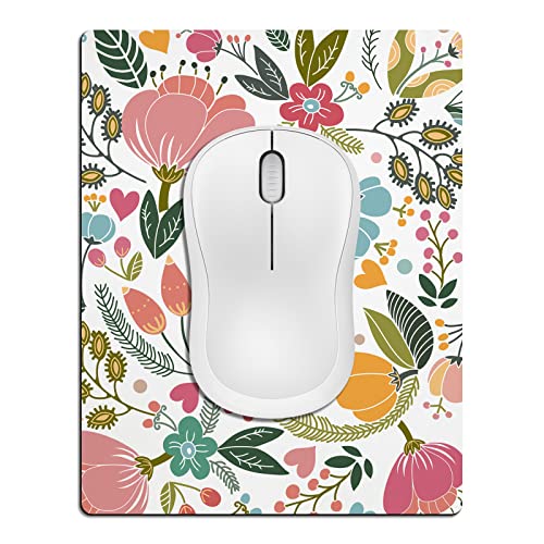 Small Mouse Pad Cute, Mini Mouse Pads for Wireless Mouse and Laptop, Travel Mousepads with Designs - Abstract Floral, Portable Mousepad with Non-Slip Rubber Base - 5.5 x 7 Inch - color: Beautiful Floral 2, size: 7L x 5.5W inches