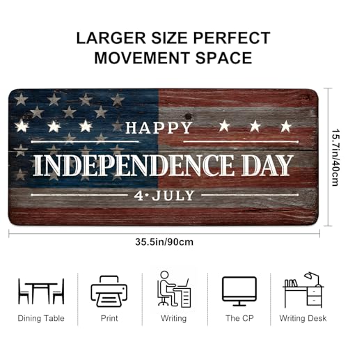 Mouse Pad, Large Anti-Slip with Stitched Edges Desk Mat Desktop Laptop Computer Desk Keyboard Mat,Table Protector Blotter Mat (National Flag, 35.4" x 15.7") - color: National Flag, size: 35.4" x 15.7"