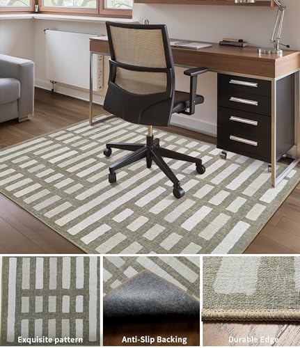 chakme Office Chair Mat for Hardwood Floor, 48"x36" Easy Glide Computer Desk Mat Protector for Rolling Chair Under Desk Rug Nonslip Backing, Machine Wash, (Dark Brown Plaid) - color: Dark Brown Plaid, size: 36"x48"