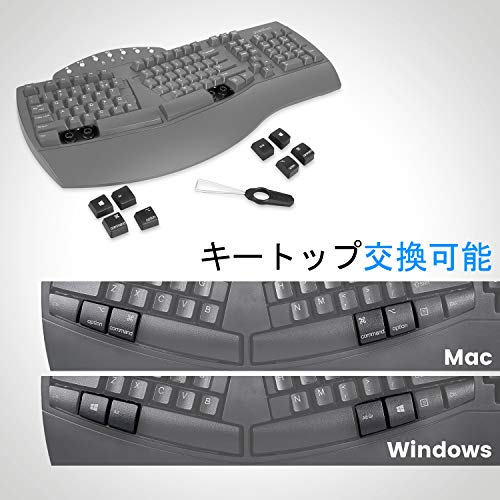 Perixx PERIBOARD-512B Wired Ergonomic Keyboard - Split Keyboard, Wrist Rest, Natural Typing - Wired USB Connectivity - US English - Black - color: Black