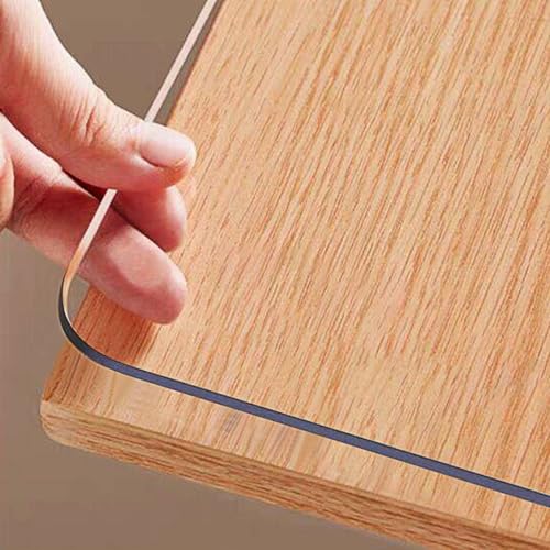 OstepDecor Clear Table Cover Protector 16 x 30 Inch, 1.5mm Thick Plastic Table Cover, Dining Table Protector Pad, Waterproof & Easy Cleaning PVC Desk Mat for Dresser, Coffee & Kitchen Wooden Tabletop - color: Crystal Clear, size: 16" x 30" (Rectangular)