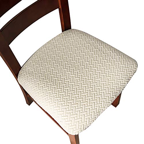 Genina Seat Covers for Dining Room Chair Seat Slipcovers Kitchen Chair Covers (Beige, 2 Pcs) - color: Beige, size: 2 PCS