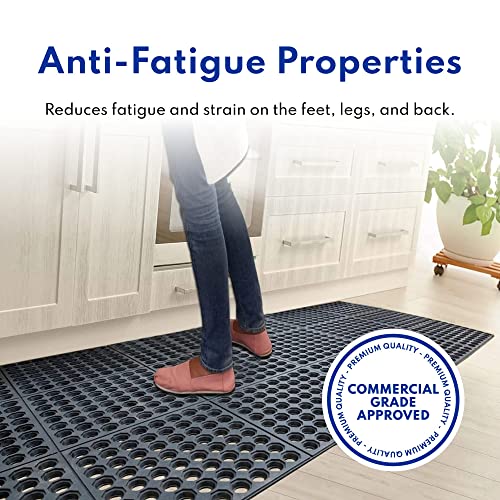 New Star Foodservice 54521 Commercial Grade Grease Resistant Anti-Fatigue Rubber Floor Mat, 36" x 60", Red - size: 36"L x 60"W x 0.375"Th