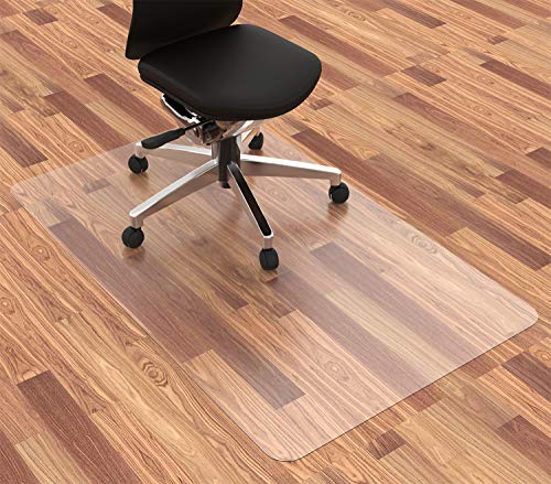 Office Chair Mat, 48" x 30" Vinyl Desk Chair Mat Clear Floor Protector Mat for Hardwood Floor/Rolling Chair Office & Home, Easy Glide and Flat Without Curling - color: Clear, size: 30" x 48" Rectangular