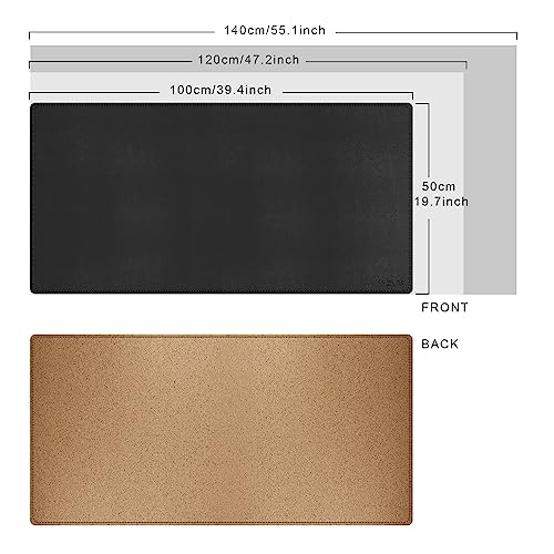 Mydours 40" x 20" Extra Large Desk Mat, PU Leather & Cork Desk Pad, Large XXL Desk Mouse Pad for Workstation, Office, Home, Computer Desk Mat with Keyboard & Mouse (Black) - color: Black, size: 39.4" x 19.7"