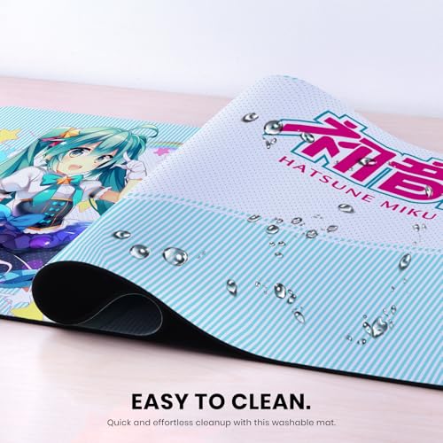 Head Case Designs Officially Licensed Hatsune Miku Stars and Rainbow Graphics 37.4 x 15.75 x 0.16 inches (900 x 400 mm) - XL Gaming Office Desk PC Keyboard Mouse Mat Pad - color: Stars and Rainbow, size: 37.4" x 15.8"