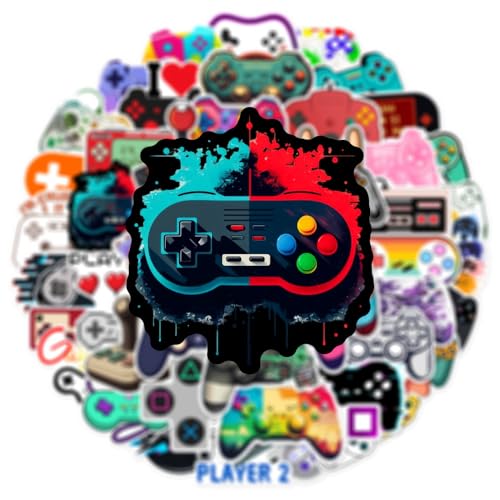 50 PCS Video Game Stickers Bulk Pack - Waterproof Vinyl Decals for Water Bottles, Laptops, Tech Devices & Skateboards | Aesthetic Gaming Sticker for Teens, Adults | Cool Gamer Gift Party Supplies - style: A2