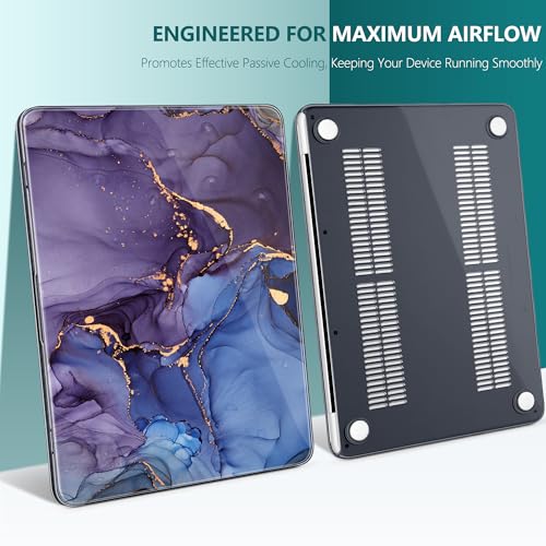 DONGKE Compatible with MacBook Neo 13 Inch Case 2026 A3404 A18 Pro chip & Touch ID, Plastic Hard Shell with Keyboard Cover, Screen Protector & Dust Plugs, Alcohol Ink Art - color: Alcohol Ink Art