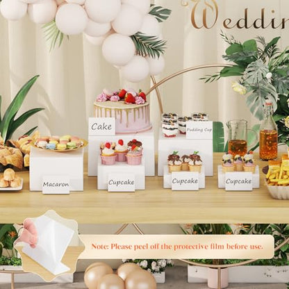 Lifewit 6 PCS Buffet Risers and Stands, (6",6",7",7.8",8.3",10") Food Risers for Buffet Table, Catering Dessert Cake Holder for Party, Collectibles Jewelry Display Shelf, Nesting Cube Boxes, White - size: 6“,6",7",7.8",8.3",10"