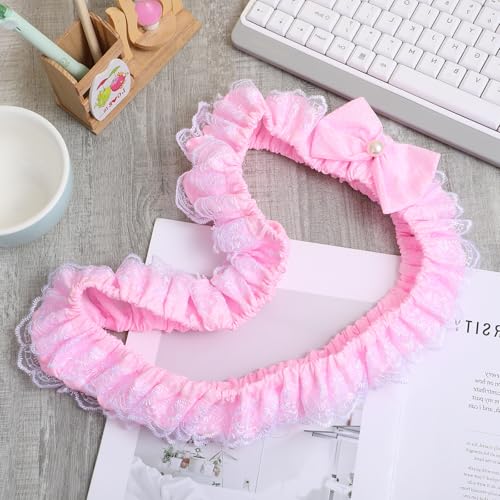 23''-27'' Pink Monitor Cover Lace, Cute Computer Monitor Decor with Bow, Adjustable Monitors Frame, Monitors Cover Cute for Women