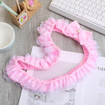 23''-27'' Pink Monitor Cover Lace, Cute Computer Monitor Decor with Bow, Adjustable Monitors Frame, Monitors Cover Cute for Women