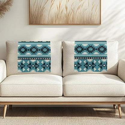 Blue Recliner Headrest Cover Brown Headrest Covers for Recliners Aztec Wrinkle Resistant Recliner Sofa Head Rest Covers Protector for Recliner Leather Sofa Couch 2 Pcs - color: Blue Aztec