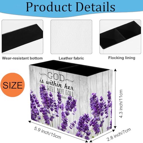 Pen Holder and Anti-Slip Mouse Pad Combination, Makeup Brush Storage Box, Tableware Storage Box, Suitable for Office and Home - Lavender Psalm 46:5 - color: Lavender Psalm 46:5