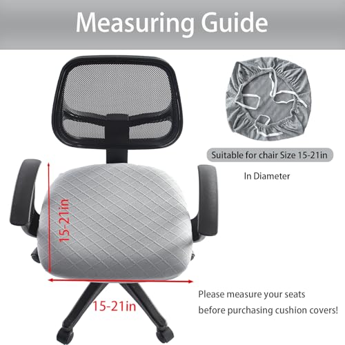 Stretch Jacquard Office Chair Cover, Removable Washable Desk Chair Cover, Anti-dust Seat Cushion Protectors - Grey - color: Grey, size: Chair Seat Cover