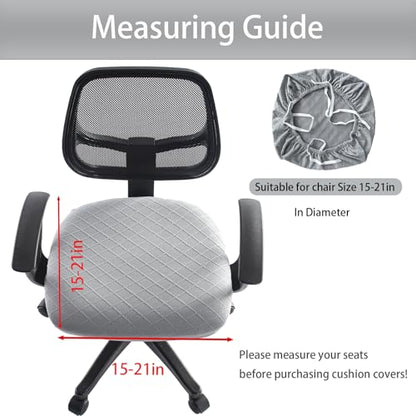 Stretch Jacquard Office Chair Cover, Removable Washable Desk Chair Cover, Anti-dust Seat Cushion Protectors - Grey - color: Grey, size: Chair Seat Cover