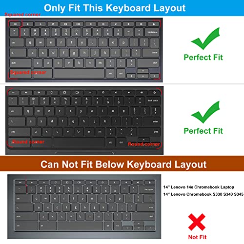 Colorful Keyboard Cover for Lenovo IdeaPad Slim 3 Chromebook 14", Lenovo Chromebook Flex 3 11"/IdeaPad 3 11.6, Flex 5 5i 13/ Spin X360 2-in-1/C330 C340 100e 300e 500e 11.6, Rainbow - color: Rainbow