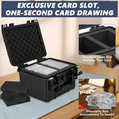Graded Card Case - IP67 Waterproof Storage Box for 40+ CSG, BGS, SGC, Top Loaders Graded Sports Trading Cards - size: M (holds 40+ Graded Cards--waterproof)