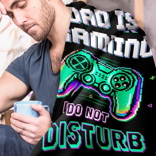 Dad Birthday Gifts from Daughter Son, Funny DAD is Gaming, Soft Flannel Blanket, Fathers Day Christmas Birthday Gifts for Daddy Father Present - 50’’ x 60’’ - color: Dad is Gaming