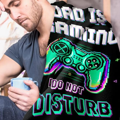 Dad Birthday Gifts from Daughter Son, Funny DAD is Gaming, Soft Flannel Blanket, Fathers Day Christmas Birthday Gifts for Daddy Father Present - 50’’ x 60’’ - color: Dad is Gaming