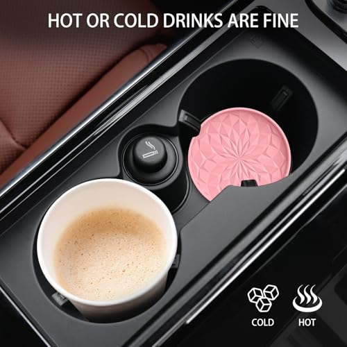 ME.FAN Car Coasters for Cup Holders [4 Pack] - 2.75In Silicone Auto Mug Mats - Universal Non-Slip Recessed Car Interior AccessoriesPink - color: 4pack-pink