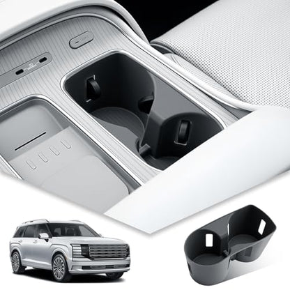 BIBIBO for 2026 Palisade Silicone Cup Holder 2026 Hyundai Palisade (SE, SEL, SEL Convenience, SEL Premium, XRT Pro, Limited, Calligraphy) Center Console Insert Cup Holder - color: Black-Cup Holder