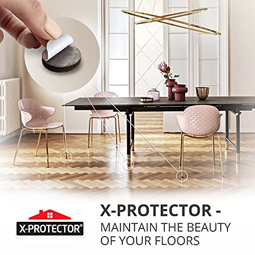 Felt Furniture Pads X-PROTECTOR 181 PCS Premium Furniture Pads - Felt Pads Furniture Feet Best Wood Floor Protectors - Protect Your Hardwood & Laminate Flooring! - size: 181 PCS Brown, Round & Square