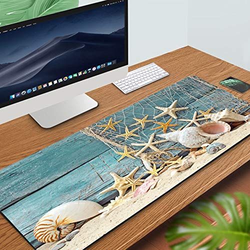 31.5x11.8 Inch Non-Slip Long Extended Large Gaming Mouse Pad with Stitched Edges XL Laptops Keyboard Mouse Mat(Starfish) - color: Sea Star