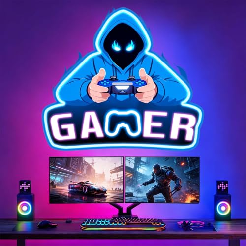 Gamer Wall Decals for Boys Room: Gaming Theme Boys Bedroom Decor with Peel and Stick Removable Vinyl Wall Stickers for Boy Ages 1-12 Year