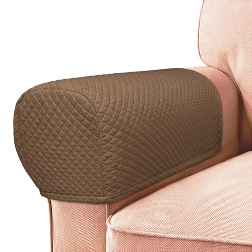 Roytub Couch Arm Covers, Sofa Arm Covers, Stretch Armrest Cover for Sofas, Armchair, Loveseat, Recliner, Sofa armrest Cover, Arm Chair Covers Set of 2 (Medium, Coffee) - color: Coffee, size: M - 17.5"(D) × 6.3(W) × 8.2(H)
