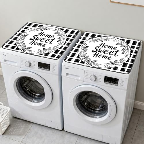 Nuxovilar Home Sweet Home Dryer Cover for the Top, Non-slip Washer & Dryer Protector, 23.62"x19.68" Dust-proof Washing Machine Mat, Diatom Mud Polyester Top Pad for Laundry Room - color: Yhd00539
