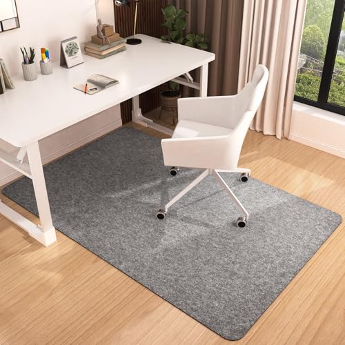 Placoot Office Chair Mat for Hardwood Floor, 55"x35" Computer Chair Rug, Under Desk Mat, Large Anti-Slip Floor Protector for Home Office - color: 1-pack Light Grey, size: 55" x 35"