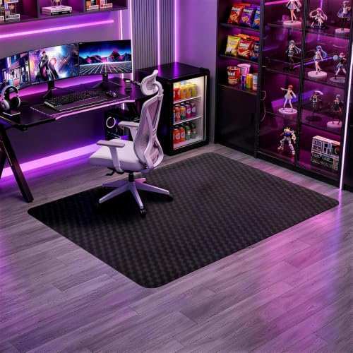 Winado Office Chair Mat, 36 x 48 in, Black 3D Textured Hard Floor Protector | 3D textured black mat protects hard floors from caster wear; smooth glide surface for office, desk, and gaming chairs - size: 36"x48"(for hard floors)