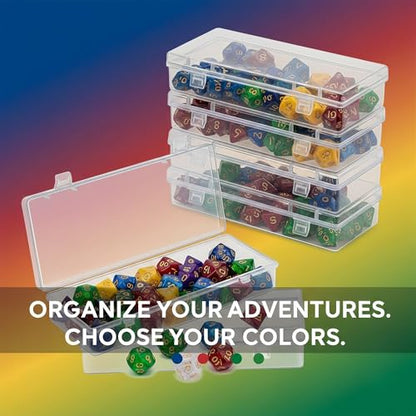 6 Pack Clear Plastic Storage Boxes with Hinged Lids, 6x2.6x1.2 Inches Long Rectangular Organizer for Diamond Art Accessories, Beads, Crafts