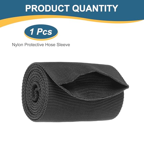 HARFINGTON Nylon Protective Hose Sleeve 2" ID 3FT Cable Cover Sheath Hydraulic Hose Protector Wrap for Welding Cord Tig Torch Hydraulic, Black - size: 2" ID 3FT