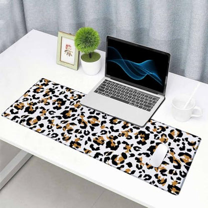 Mouse Pad,Office Desk Mat Large Gaming Keyboard Pad Stitched Edges Washable Smooth Surface Control & Accuracy Extended Computer Mouse Mat (31.5X11.8In)-Leopard Animal Pattern - color: Leopard Animal Pattern, size: 31.5L x 11.8W inches