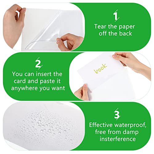 Chinco 30 Pcs Self Adhesive Pockets, Bin Labels for Storage Bins, Clear Pocket Label Sleeves, Plastic Index Card Holder with Top Open for Organizing Bins Box Drawer(Mixed Sizes) - size: Mixed Sizes
