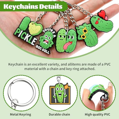 Keychains Bulk,Funny Key Chain for Prizes Incentives Holiday Gifts Birthday Party Favors - color: 22pcs Pickle Keychains