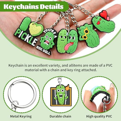 Keychains Bulk,Funny Key Chain for Prizes Incentives Holiday Gifts Birthday Party Favors - color: 22pcs Pickle Keychains