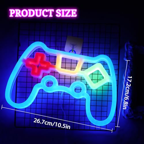 Vicloon Gamer Neon Sign, Game Controller Shape Neon Light- USB/Battery Powered LED Wall Light for Gaming Room Decor & Retro Arcade Gifts for Teens and Boys - color: Game Controller Neon Light