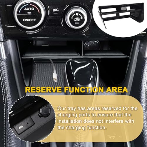 Center Console Organizer Compatible with Subaru Forester 2019 2020 2021 2022 2023 2024 Accessories, Middle Console Storage Box Insert Tray with Charging Hole (NOT for XT or 2025 Models)