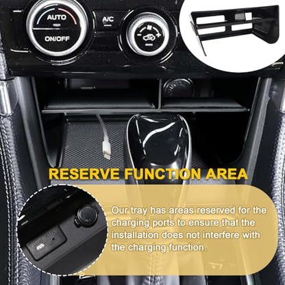 Center Console Organizer Compatible with Subaru Forester 2019 2020 2021 2022 2023 2024 Accessories, Middle Console Storage Box Insert Tray with Charging Hole (NOT for XT or 2025 Models)