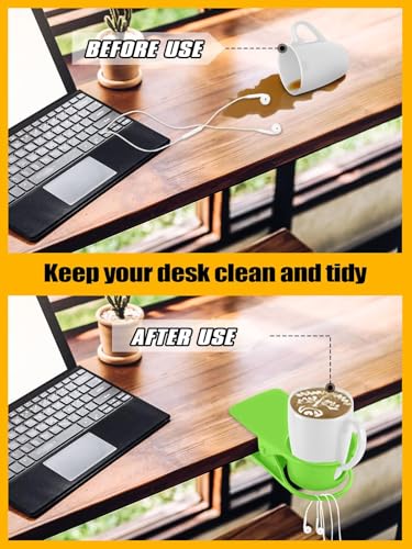3PCS Drinking Cup Holder Clip Kalolary Chair Desk Bottle Cup Stand DIY Glass Clamp Storage Saucer Clip with Groove for Potted Plant Beverage Coffee Mug Holder Clip for Home Office (Yellow Green Blue) - color: 3PCS Blue Green Yellow