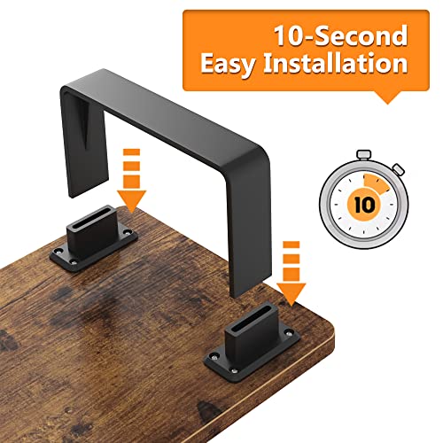 Monitor Stand Riser with 50 LB Capacity, Stable Wood Computer Monitor Stand for Desk Organizers, Anti-slip Computer Riser Monitor Shelf for PC Laptop Notebook Printer Computer iMac, Rustic Brown
