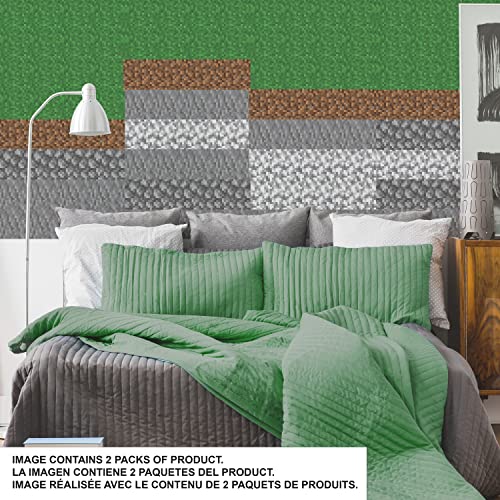 RoomMates RMK5136GM Minecraft Block Strips Peel and Stick Wall Decals (Pack of 4) - size: (Pack of 4)