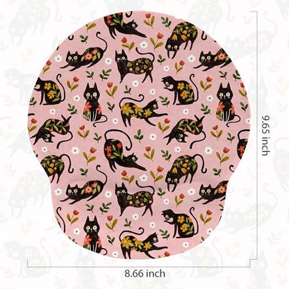 RICHEN Ergonomic Mouse Pad with Wrist Support,Non-Slip Rubber Base for Computer Laptop & Mac,Lightweight Rest for Home,Office & Travel (Flowers Cats) - color: Flowers Cats