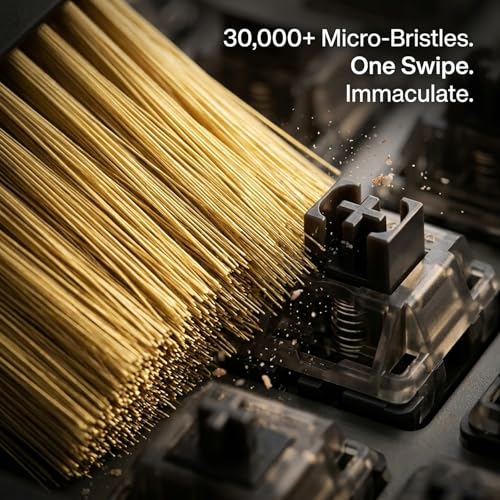 Soft Keyboard Cleaning Brush, Anti-Shedding High-Density Bristles with Wider Coverage, Shatterproof S-Curve Handle Car Detailing Dust Tool for PC, Laptop and Electronics (2 Packs) - color: Black C