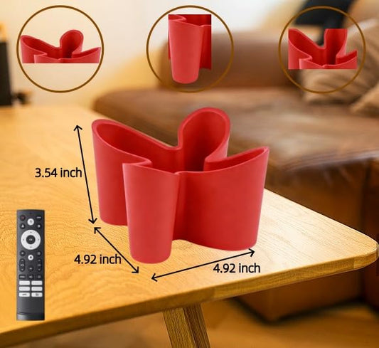 Khakho Flower Shape Remote Control Holder,Desk Organizer Storage Container, Office Supplies Desktop Organizer Rack,Multi-Functional Remote Control Box (Red) - color: Red