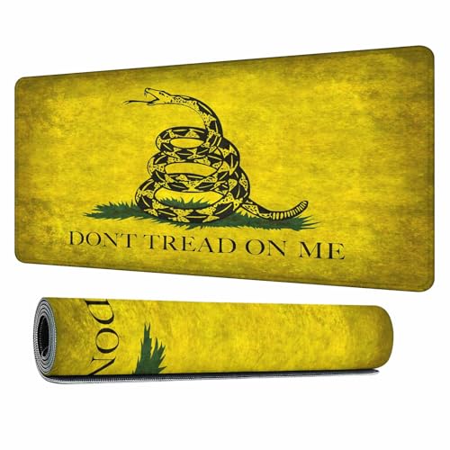 Gadsden Flag Mouse Pad Don't Tread on Me Flag Rattlesnake Keyboard Mat Large Gaming Mousepad for Desk,Office,Bed 35.4"X15.7" - color: Gadsden Flag