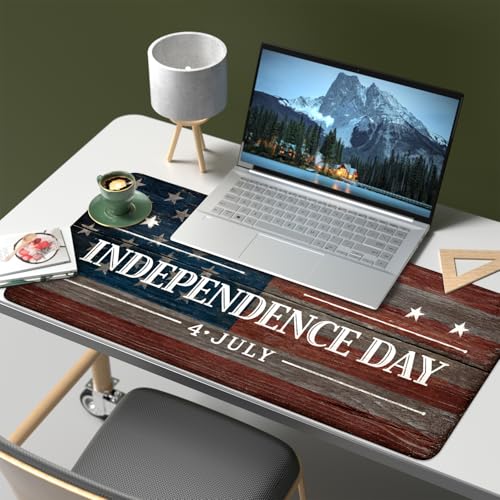 Mouse Pad, Large Anti-Slip with Stitched Edges Desk Mat Desktop Laptop Computer Desk Keyboard Mat,Table Protector Blotter Mat (National Flag, 35.4" x 15.7") - color: National Flag, size: 35.4" x 15.7"