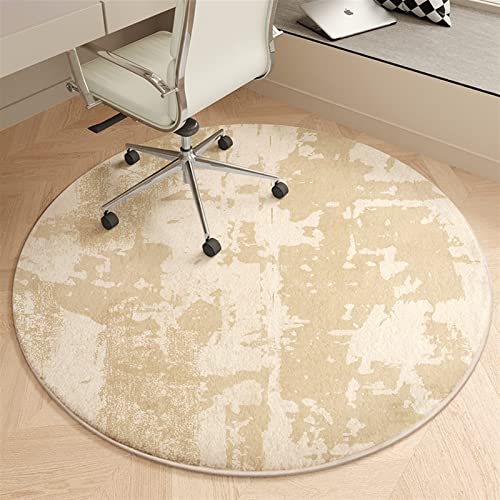 Round Office Chair Mat for Hardwood Floor Computer Gaming Rolling Chair Mat Floor Protector Mat Desk Rug Wood Tile Protection Mat for Office Home, Beige B, Diameter 32" - color: Beige B, size: Diameter 32"